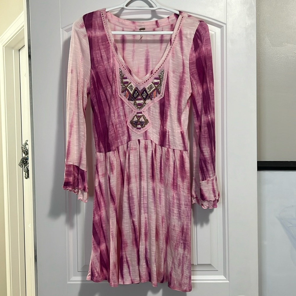 Free People Pink Tie-Dye Dress